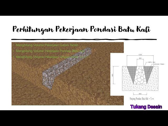 Perhitungan Volume Pekerjaan Pondasi Batu Kali