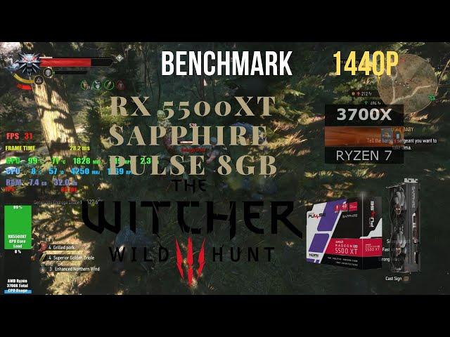 The Witcher 3: Wild Hunt RX 5500 XT Sapphire Pulse 8GB Benchmark Ryzen 3700x 1440p