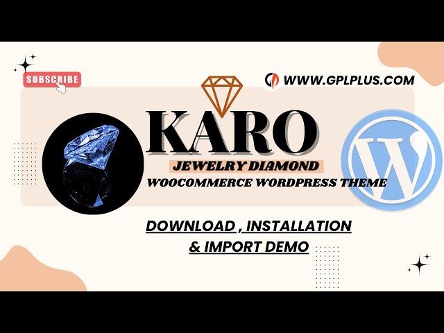 Karo – Jewelry Diamond WooCommerce WordPress Theme Download, Installation and Import Demo