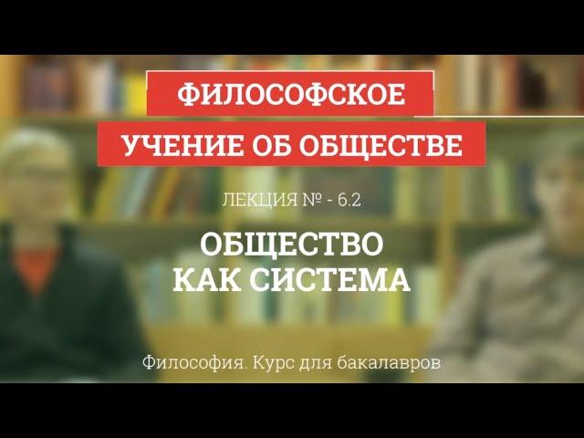 6.2 Общество как система - Философия для бакалавров