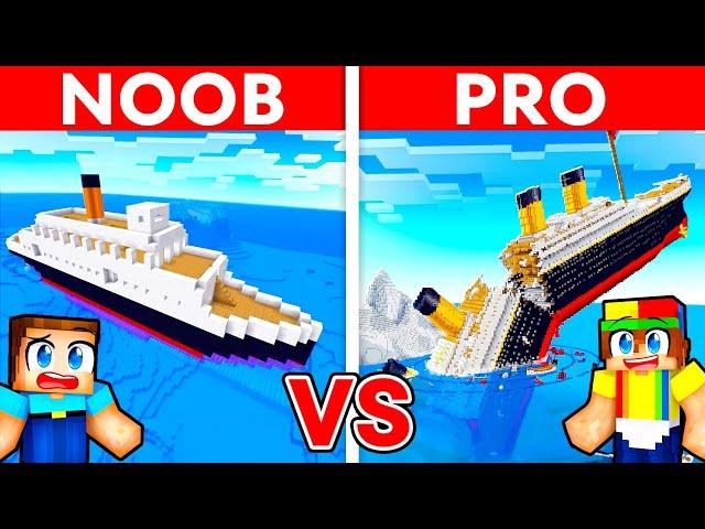 NOOB vs PRO: TITANIC HOUSE Build Challenge in Minecraft!