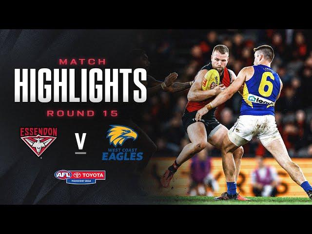 Essendon v West Coast Highlights | Round 15, 2024 | AFL