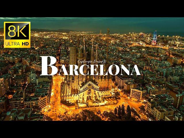 Barcelona, Spain  in 8K ULTRA HD 60 FPS Drone Video