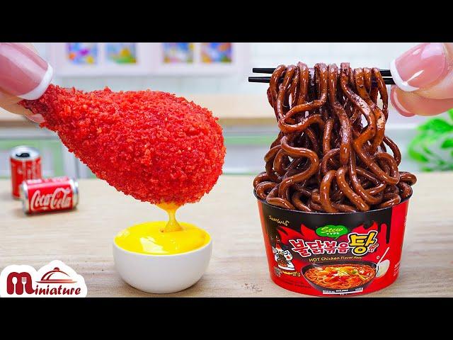 Crispy Miniature Fried Cheetos Chicken Thighs With Korean Black Bean Recipe | ASMR Cooking Mini Food