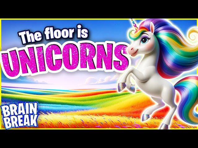 Unicorn Freeze Dance  Brain Break for Kids  Floor is Lava  Just Dance