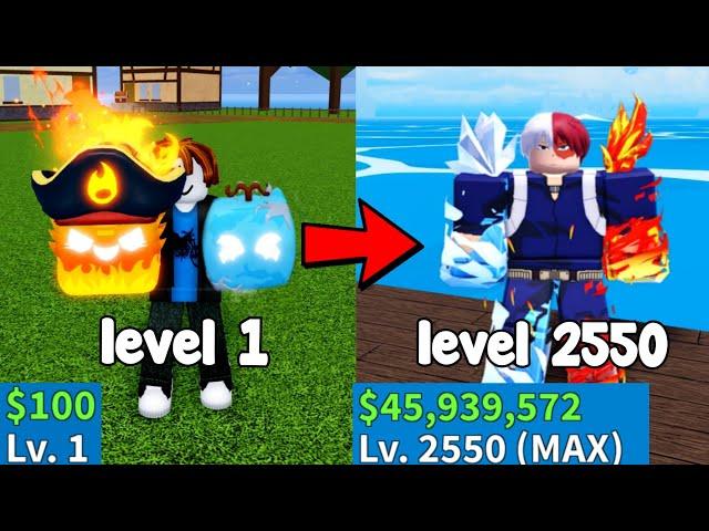 Becoming Shoto Todoroki with Ice and Flame Awakening Noob to Pro in Blox fruits