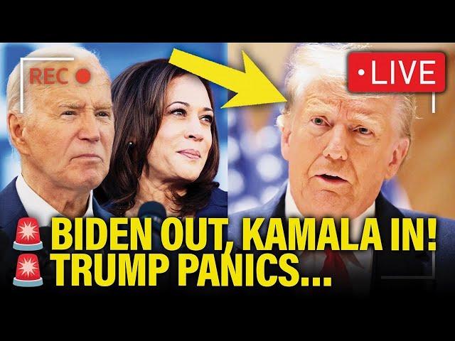 LIVE: Biden ENDS Re-Election, KAMALA SOARS, Trump PANICS