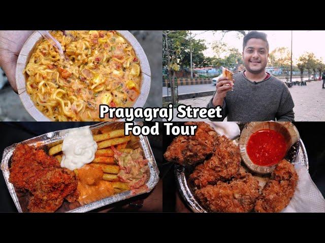 Prayagraj Street Food Tour | Shawarma, Maggi, Pyaaz Kachori, Momos & lots more | Indian Street Food