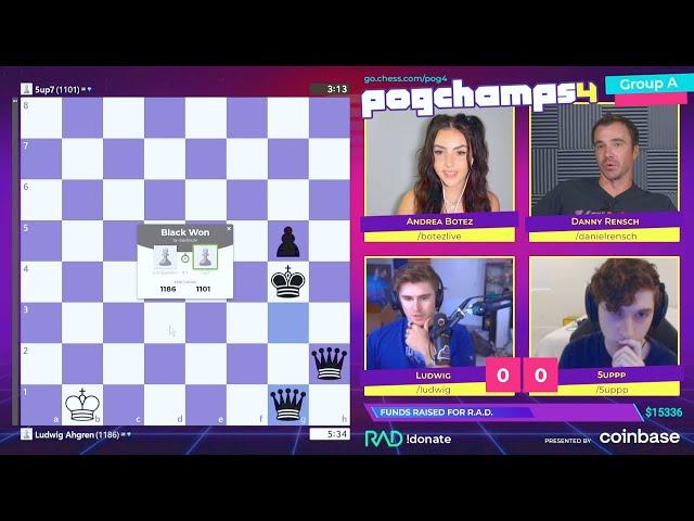 5uppp Checkmates Ludwig! - Pogchamps 4 Chess Clip Highlight! - Pepega