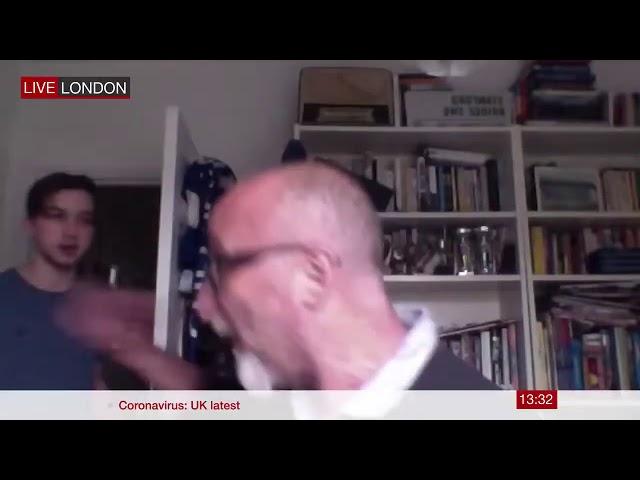 Man interrupted by his son LIVE on BBC News (19/04/2020)