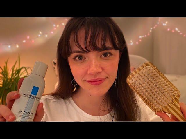 ASMR ️ Cozy Winter Personal Attention (skincare, hairbrushing, counting freckles, ear cleaning)