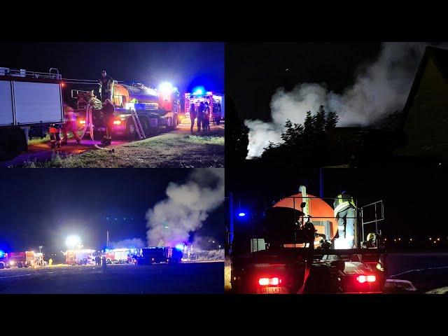 Großbrand - Brennt Mühle! Einsatzfahrten zum Großbrand + Einsatzstelle in Köckern bei Brehna