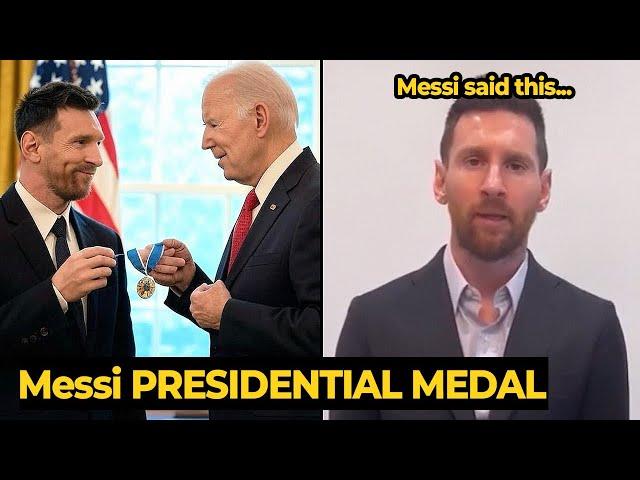 Messi's reaction after Joe Biden awarded him the Presidential Medal of Freedom | Football News Today