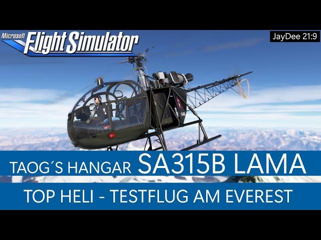 SA315B Lama Helicopter - Top Heli - Flug am Everest  MSFS 2020 Deutsch