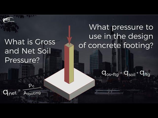 PART 1: Design/Analysis of Footings - Gross and Net Soil Pressure (REINFORCED CONCRETE)