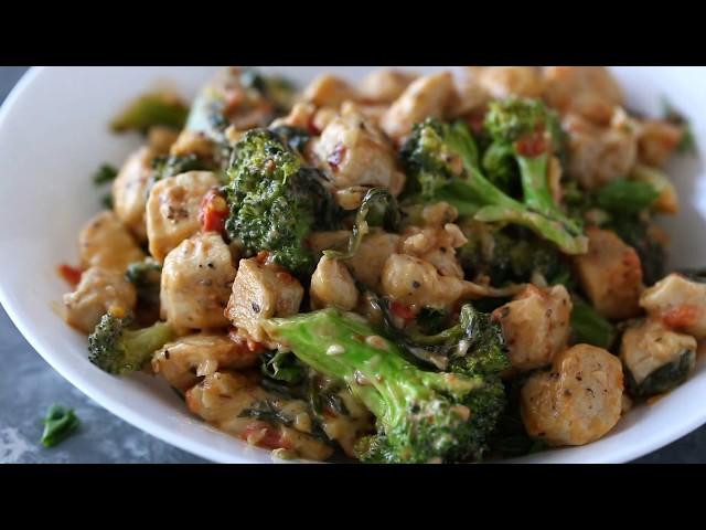 Keto Garlic Chicken with Broccoli and Spinach