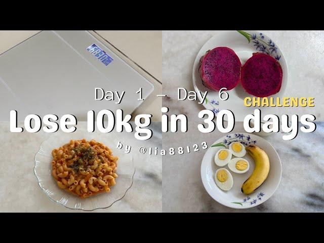 Lose 10kg in 30 days challenge l day 1 to day 6 *no exercise