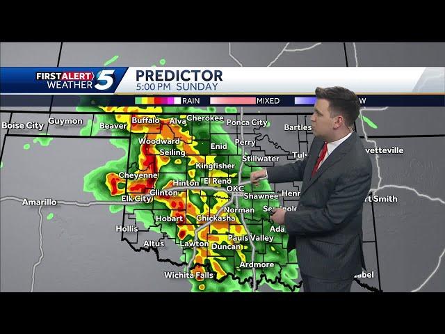 Storm Timeline for Sunday