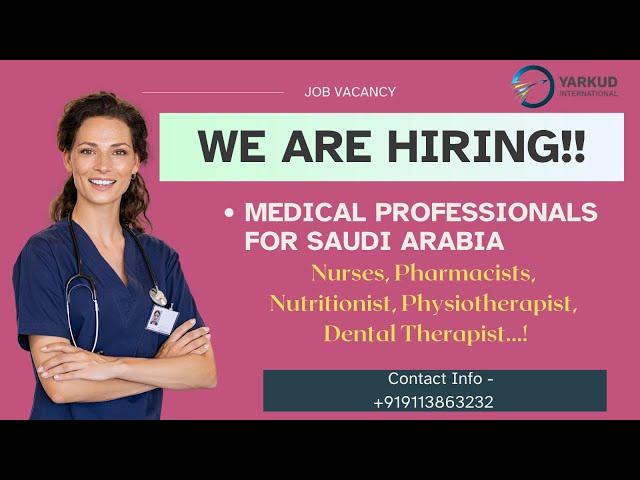 Saudi Arabia Medical Professional Jobs 2024 Tamil || #NursingCareer #SaudiArabiaJobs