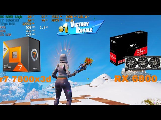 Fortnite Chapter 6 - RX 6800, Ryzen 7 7800x3d : Solos 1080p Performance Mode