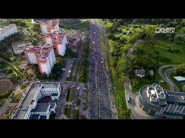 Bird's eye view of the Heroes March! Part 3 #StandWithBelarus #Belarus video@OnlinerBY httpst co3UHB