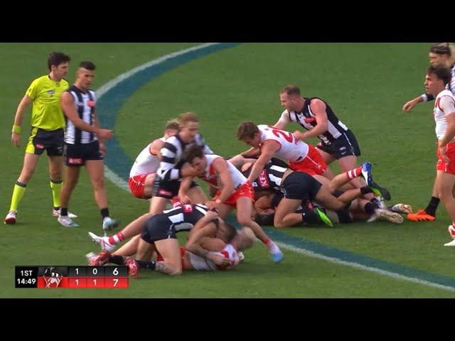 Sydney Players get into Nick Daicos | Rnd 8 2023 AFL