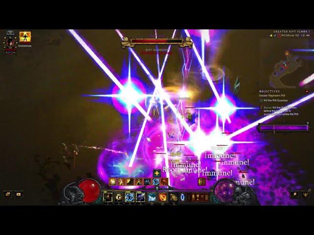 Diablo 3 [Season 32 SSF SC] LoD Star Pact Meteor Wizard Solo GR150 in 4:38 (NA Rank 2)