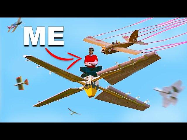 Battling 200 RC Airplanes With a Giant Flying Ceiling Fan