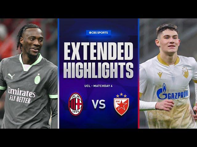 AC Milan vs. Crvena zvezda: Extended Highlights | UCL League Phase MD 6 | CBS Sports Golazo