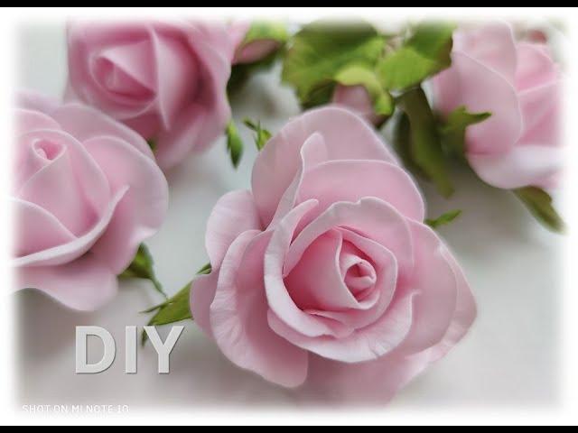 Реалистичные розы из фоамирана без молда  Realistic roses from foamiran / DIY / 