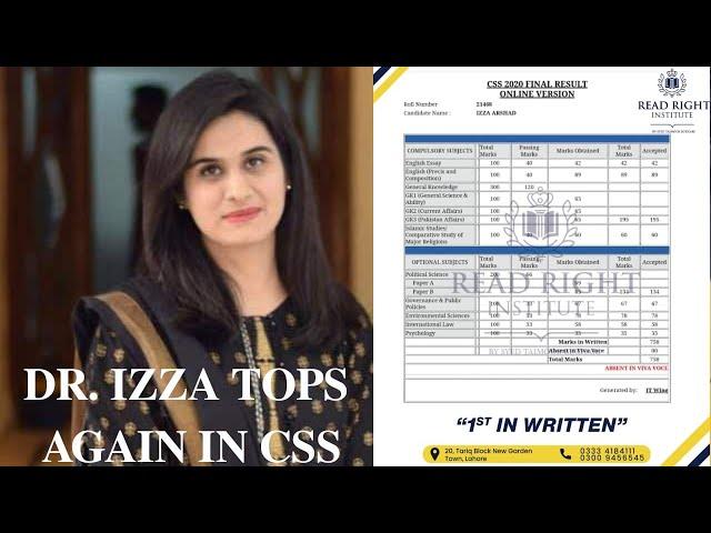 Live talk with Dr. Izza Arshad (4th Position CSS 2019; WRITTEN TOPPER CSS 2020)