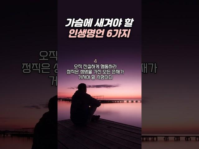 가슴에 새겨야 할 명언 6가지 I 내가 원하는 삶을 찾자 I 인생명언 I 인생조언 I 공감 I 인간관계 I 습관