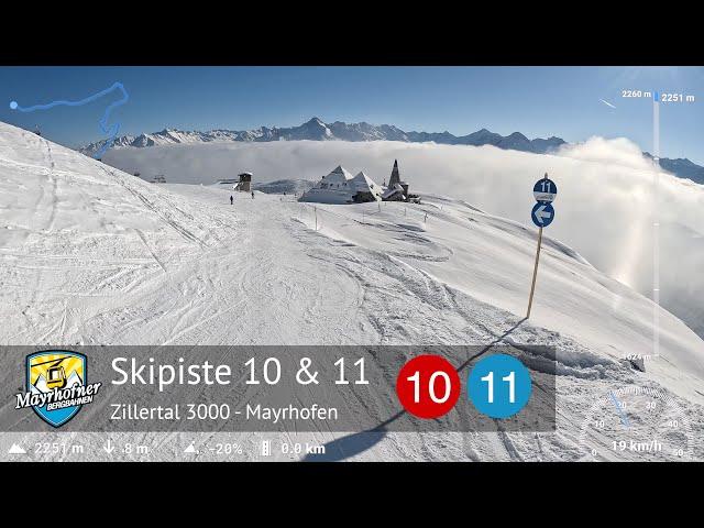 Skiing Mayrhofen - Ski Slope 10 & 11 - Horberg & Gerent | Zillertal 3000 | With GPS Stats