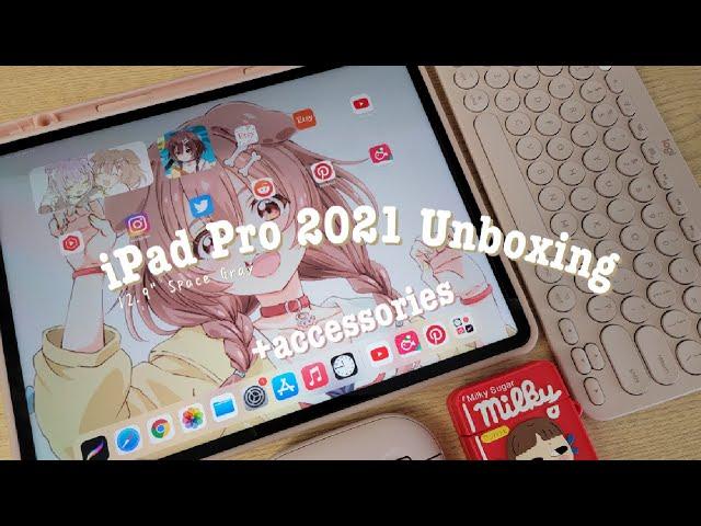 IPAD PRO 2021 12.9” UNBOXING  + Airpods, Apple Pencil 2, & accessories  (5th Gen)