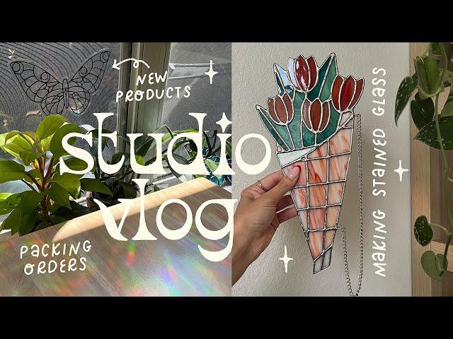 work as a stained glass artist  studio vlog