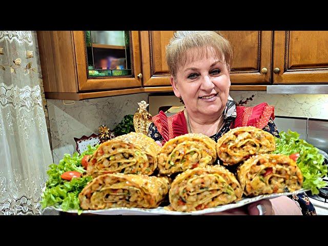 Вкусная Закуска из тонкого ЛАВАША на Праздничный стол. Сочные РУЛЕТИКИ в Духовке .Просто и вкусно.