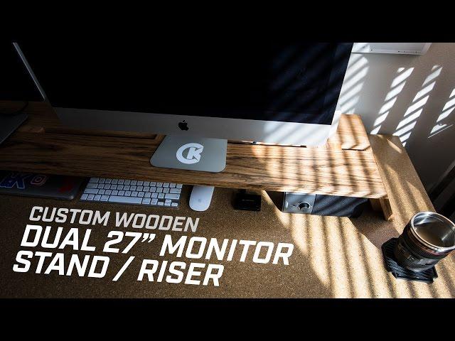 DIY Dual Monitor Stand + Desk Organization