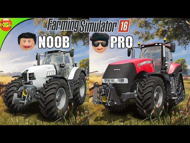 Noob Vs Pro Planting Crops in Farming Simulator 16