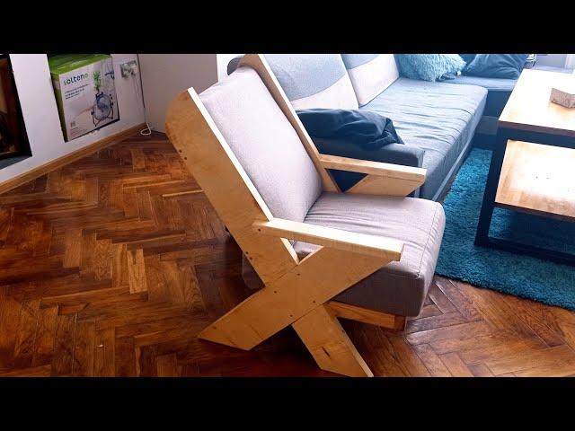 Armchair wooden DIY jak zrobić drewniany fotel do salonu деревянное кресло