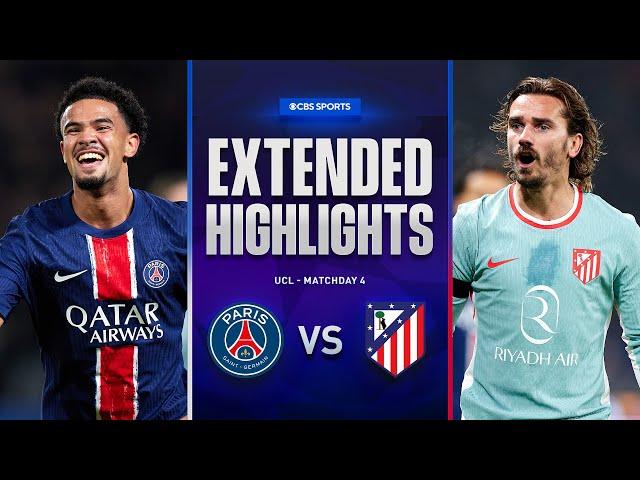 PSG vs. Atlético Madrid: Extended Highlights | UCL League Phase MD 4 | CBS Sports Golazo