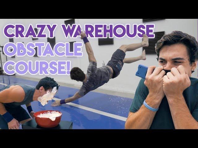 Crazy Warehouse Obstacle Course!!