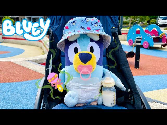 Baby BLUEY Stinky Nappy at the Playground  | Pretend Play with Bluey Toys | Bunya Toy Town