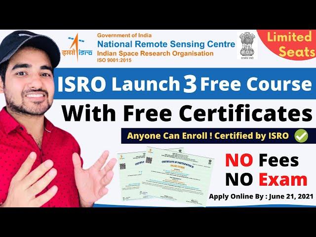 ISRO 3 Free Certification Courses in JUNE | Students | ISRO Free Courses | #ISRONews #TrickyMan