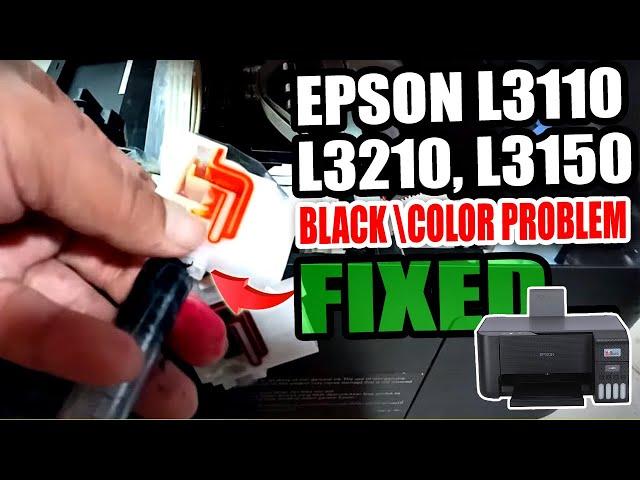 HOW TO FIX EPSON L3110 L3210 L3150 L3250  L1210 MISSING COLOR/BLACK PRINTOUT