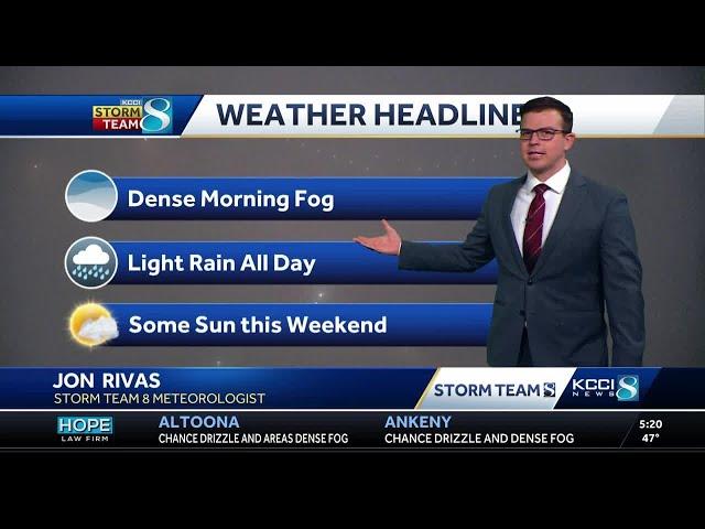 Iowa weather: Dense fog and scattered showers to end the week