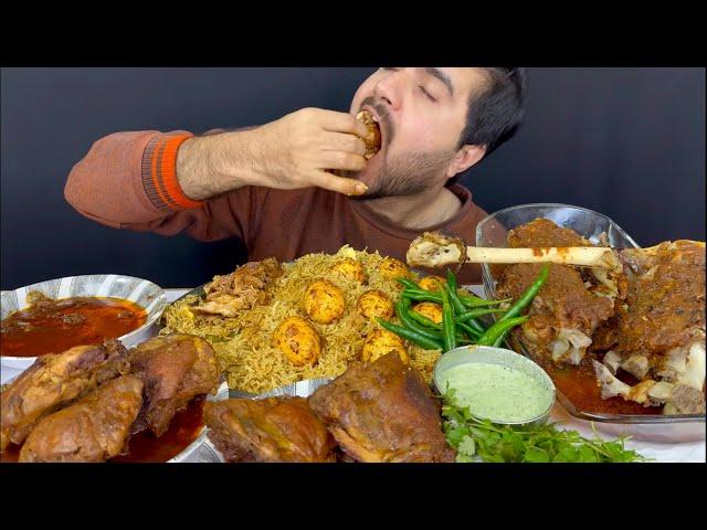 ASMR; Eating Spicy Egg Biryani+2 Spicy Mutton Legs+Spicy Chicken Thai Curry    Real Mukbang