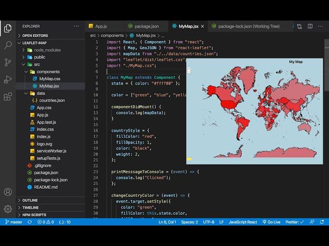 React Leaflet Tutorial using GeoJSON to Create a Map - For Beginner and Intermediate Developers