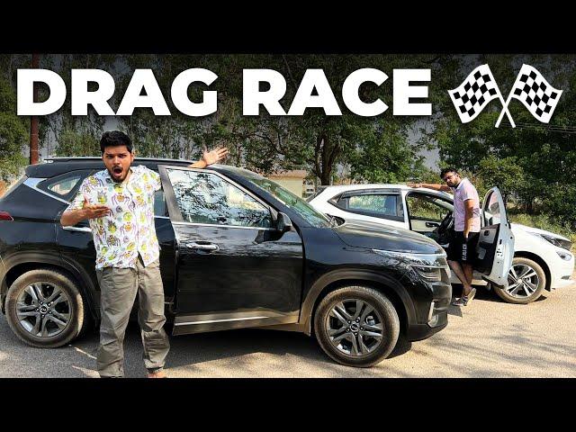 KIA SELTOS VS TATA ALTROZ DRAG RACE | LAKSHAY CHAUDHARY