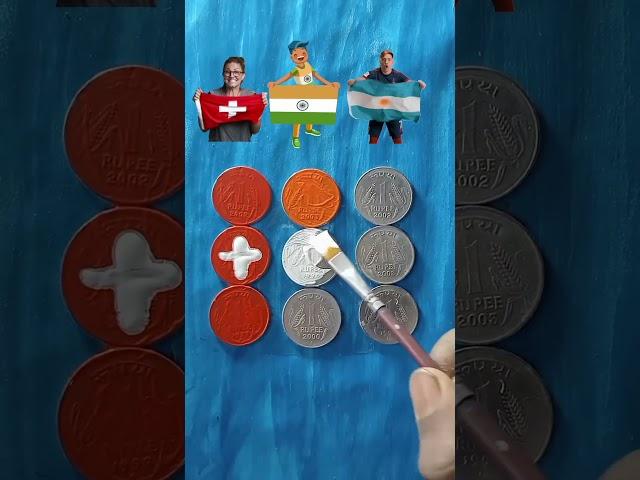 Indian  Switzerland  Argentina  Flag Drawing Independence Day Drawing #shorts #art