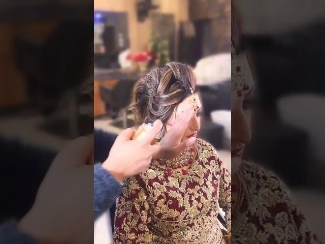 Barat bridal hairstyle look so beauitful 2025 by lashes beauty parlour